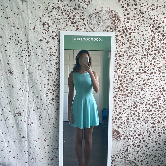 Tiffany blue low back dress - Picture 2 of 3